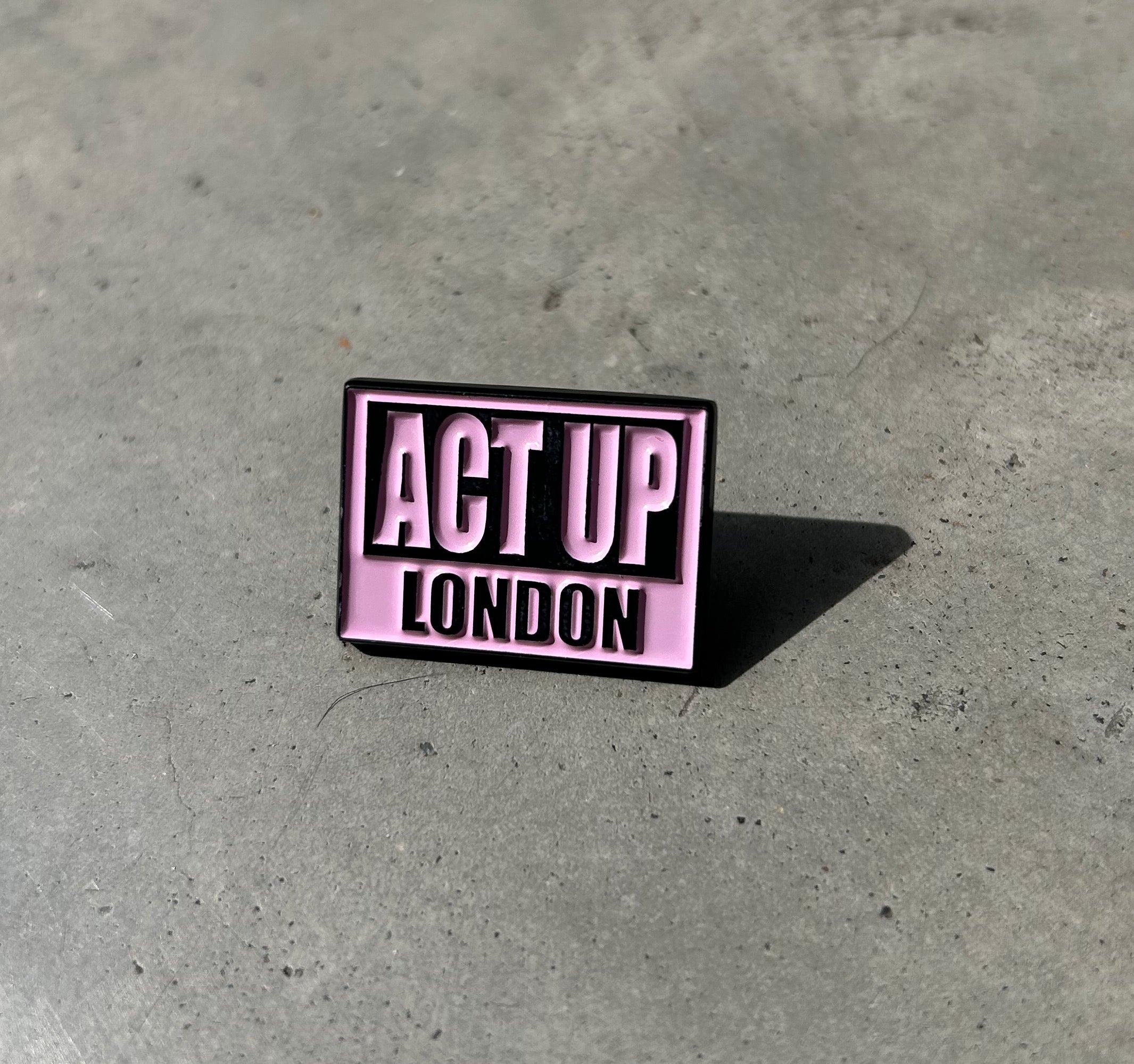 ACT UP LONDON PIN BADGE