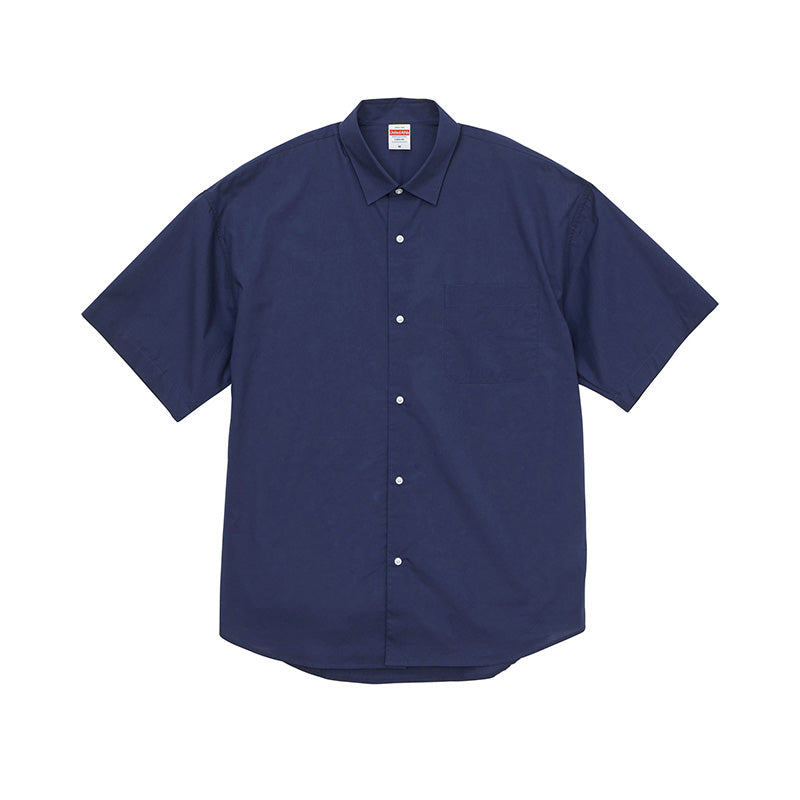 1293 - Broad Loose Fit Short Sleeve Shirt - Navy x 1
