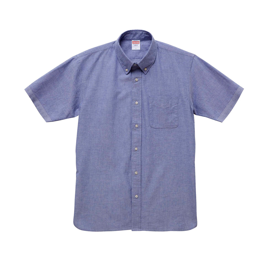 1268 - Oxford Button Down Short Sleeve Shirt - Sky Blue x 1