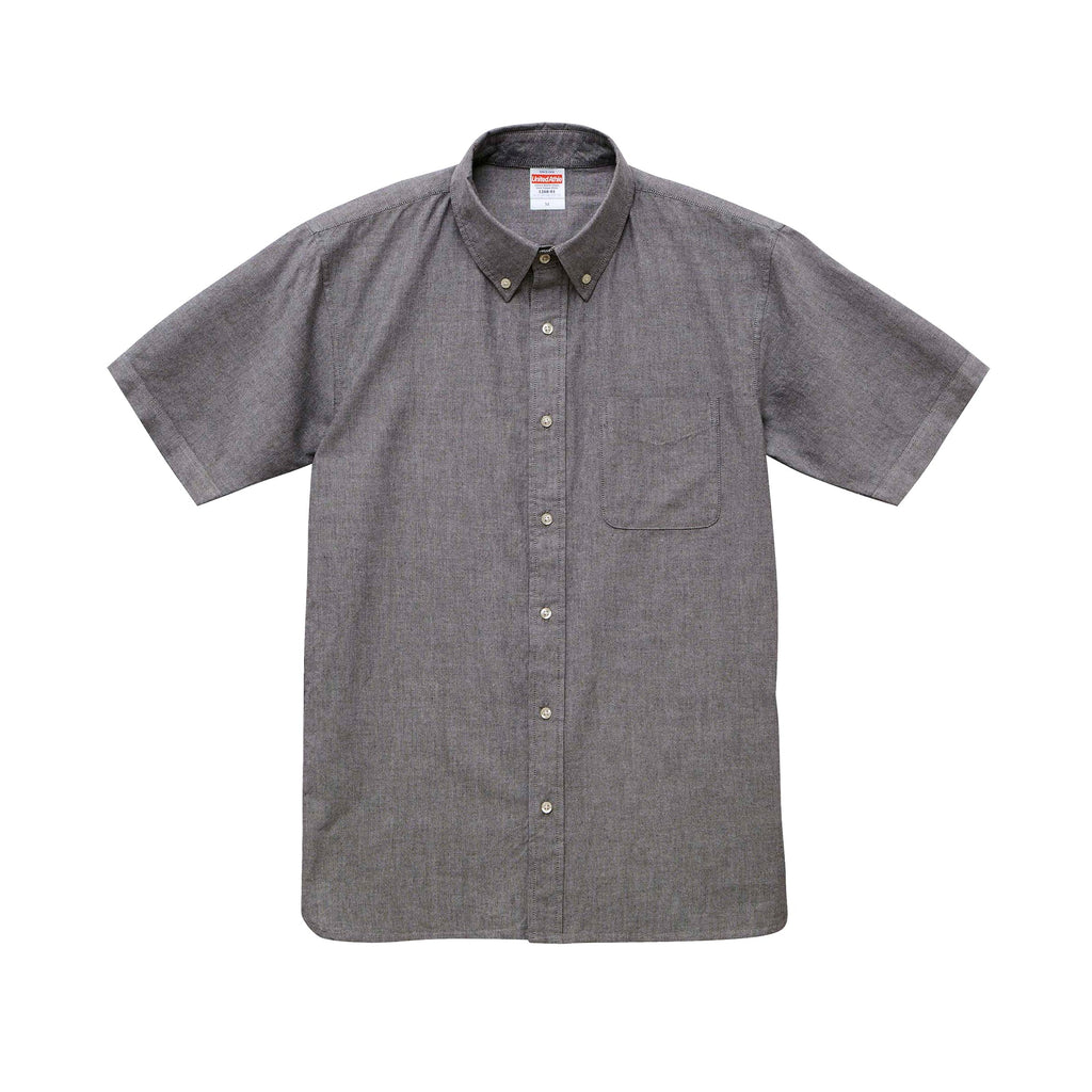 1268 - Oxford Button Down Short Sleeve Shirt - Grey x 1